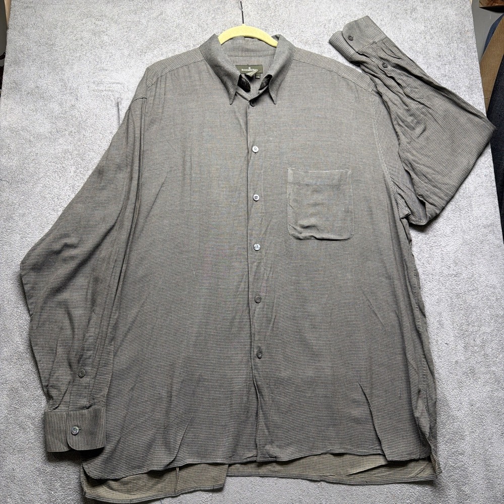 Ermenegildo Zegna Mens Plaid Button Down Shirt Luxury Italian Designer XXL‎